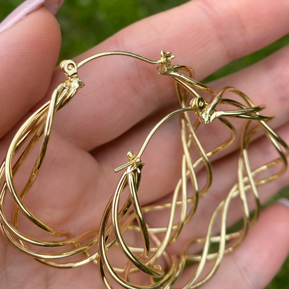 New 18k gold plated hoop earrings - Picture 5 of 5
